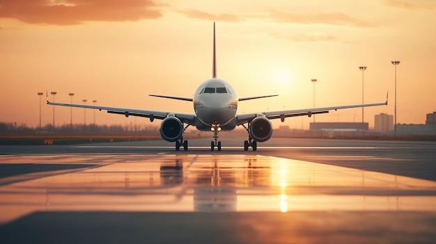 Commercial plane is taking off with cityscape background Modern and fastest mode of transportation