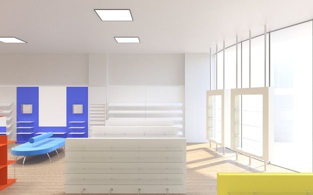 commercial premises shop interior visualization 3D illustration cg render