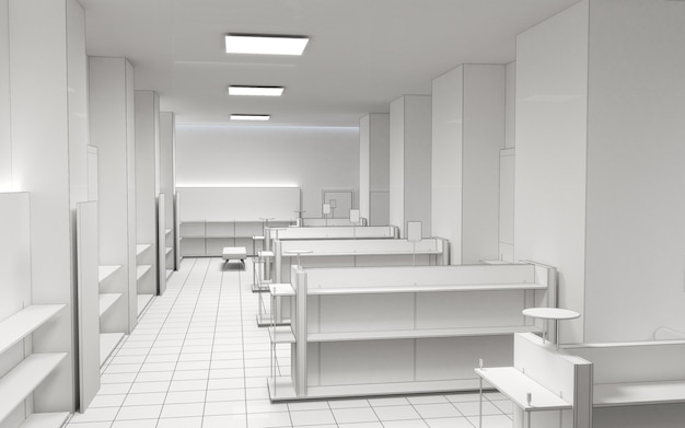 commercial premises shop interior visualization 3D rendering