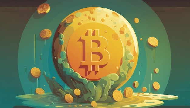 Commercieel kunstwerk van bitcoin valutaconcept Fantasieconcept Illustratie schilderij Generatieve AI