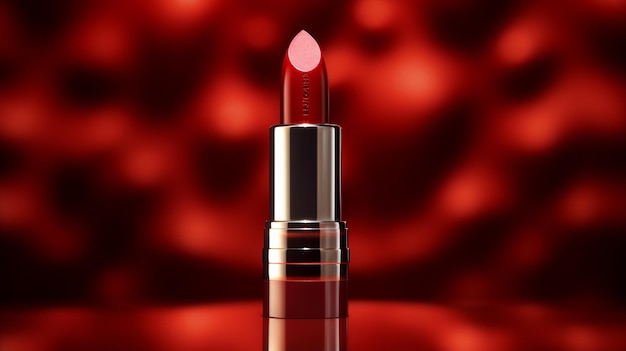 Commerical photography photo of a High End Cosmetics red Generative ai