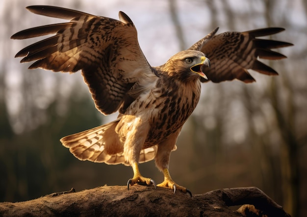 The common buzzard is a medium to large sized raptor