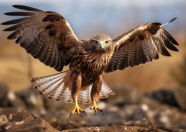 The common buzzard is a medium to large sized raptor