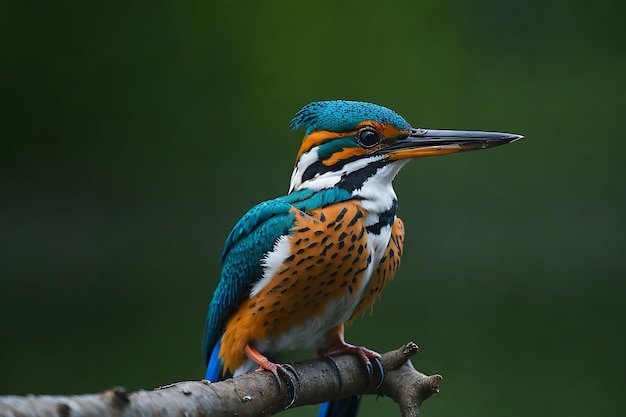 写真 魚を待っている間、水上の枝に座っているこの鳥を見つめるカワセミ アルセド