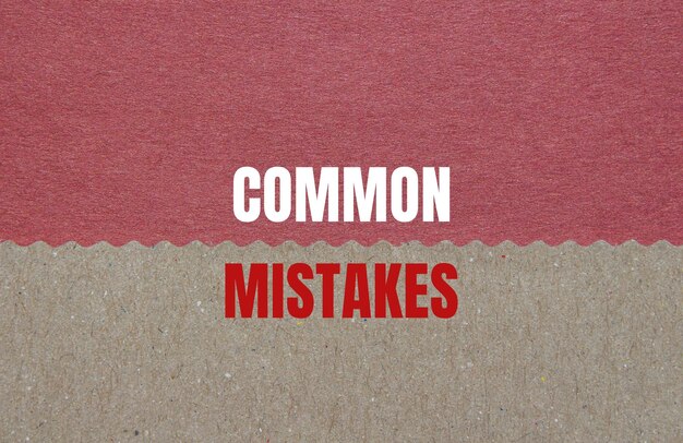 Common mistakes words written on paper