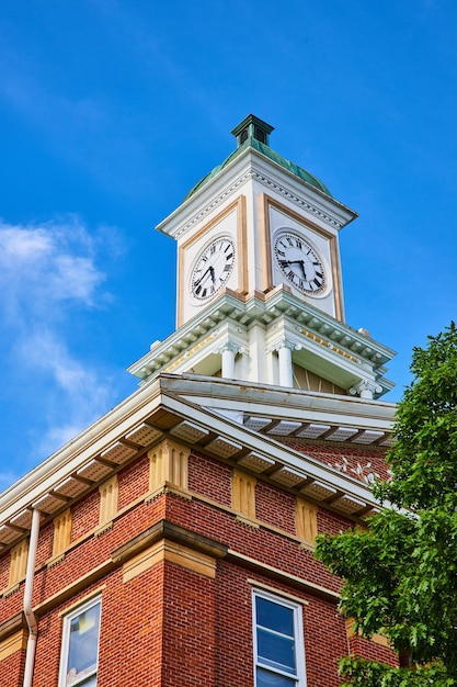 Common pleas court in downtown mount vernon ohio exterior of clock tower