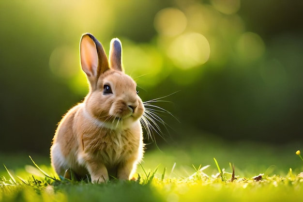 Common rabbit in the forest