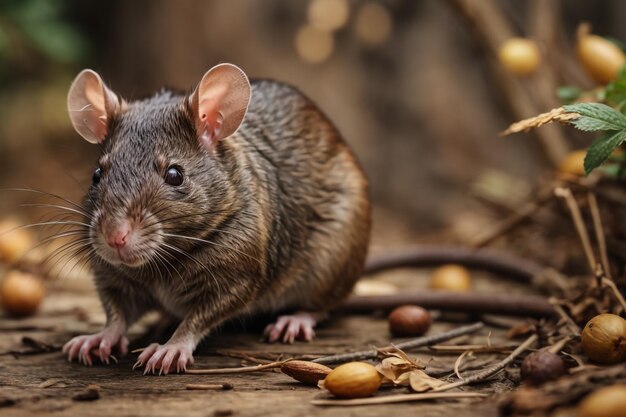 Common rat in a park next to a canal in Maastricht