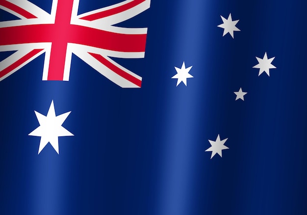 Commonwealth of australia national flag 3d illustration close up view