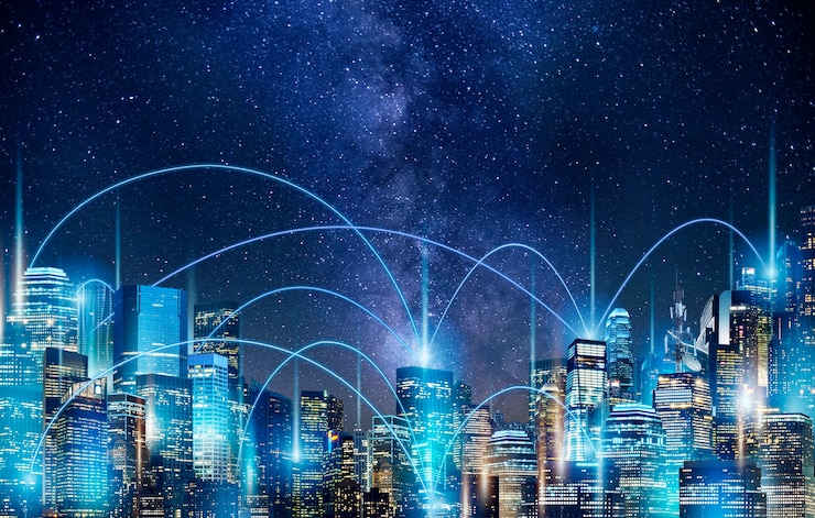 Foto communicatie en wereldwijde internetverbinding netwerkverbinding concpet