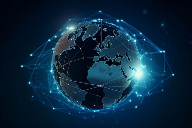 Communicatietechnologie met wereldwijd internetnetwerk aangesloten in Europa Telecommunicatie en da