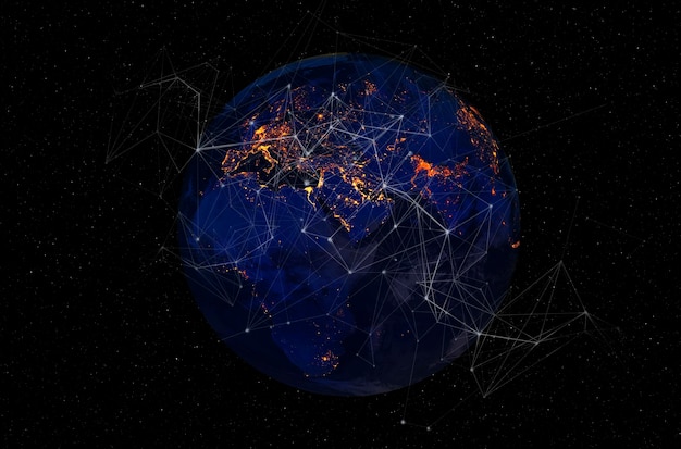 Communicatietechnologie voor internetzaken Wereldwijd wereldnetwerk en telecommunicatie