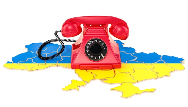 Communication services in Ukraine 3D rendering isolated on white background