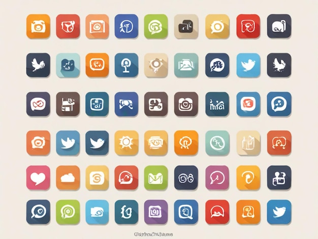 Иконы коммуникаций и социальных сетей