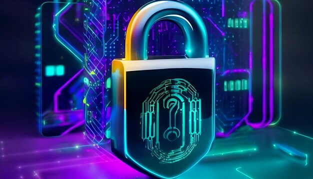 Foto tecnologia delle comunicazioni concetto di sicurezza informatica e protezione dei dati ai generativa di sfondo