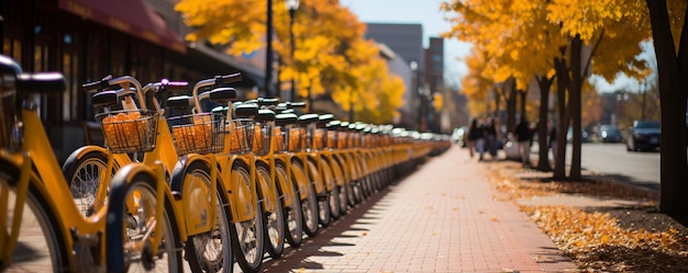 Photo community bike share program providing background