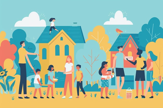 a community care vector illustration