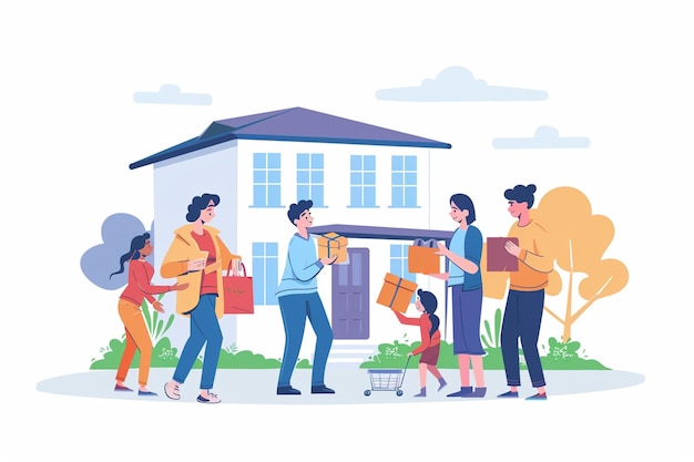 A community care vector illustration