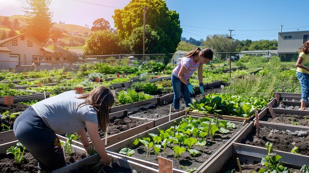 Community Garden Organic Vegetable Gardening in a Group