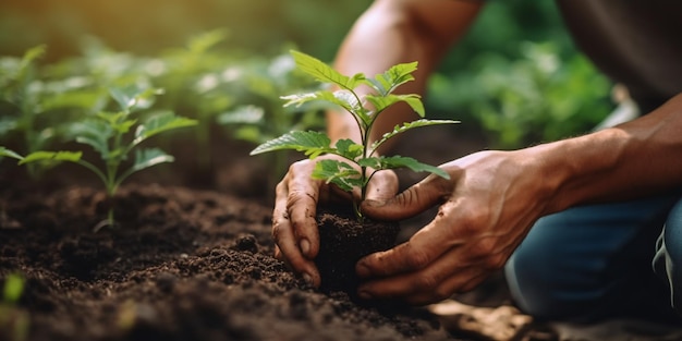 Community gardener promotes local food production and habitat restoration sustainability and community engagement Generative Ai