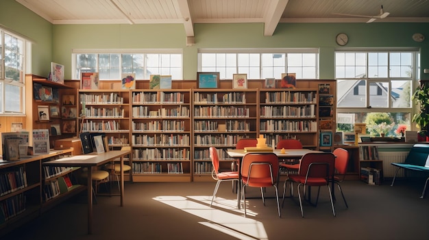 A community library hosting a language exchange program