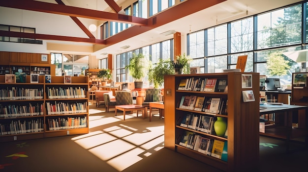 A community library hosting a language exchange program