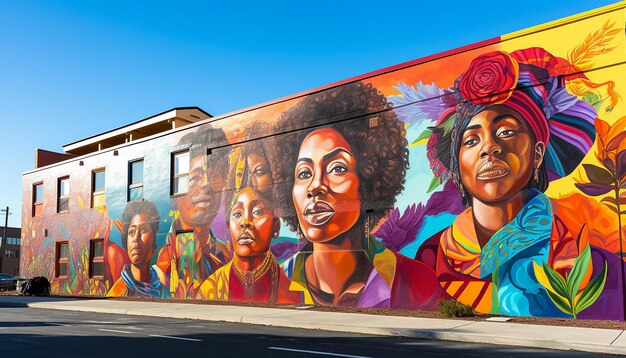 Photo community mural project artists and locals collaborate to create a vibrant tribute to black history