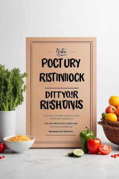 Photo community potluck dietary restrictions signage mockup with mockup with empty blank space for placing your design