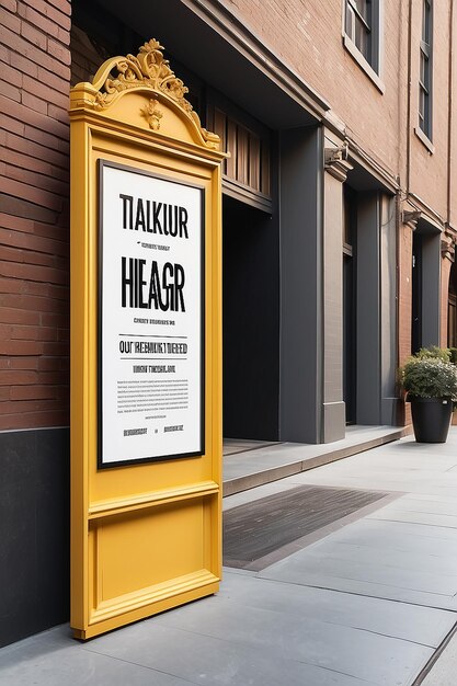 Community Theater Playbill Signage Mockup with blank white empty space for placing your design