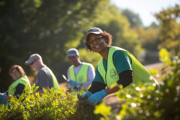 Community volunteers clean up rubbish for a clean environment