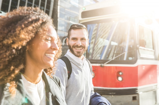 Commuters in the city, business and travel