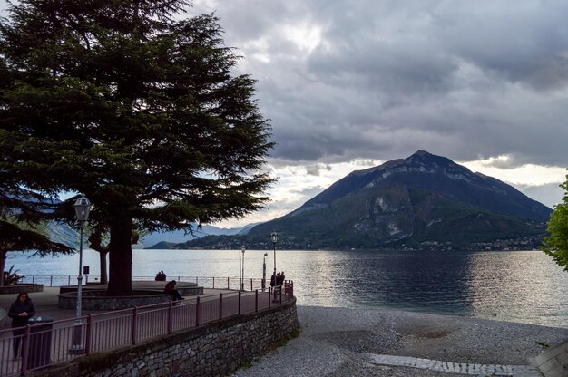 Como Lake shore in Lombardy Italy