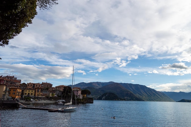 Como Lake shore in Lombardy Italy