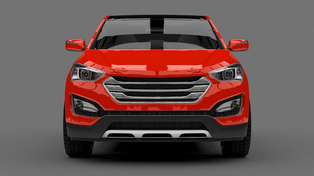 Compact city crossover red car