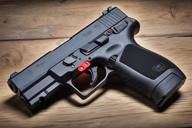 Photo compact concealed carry pistol with red dot sight