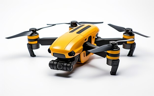 Compact Folding Drone Optimized for Aerial Photography Isolated on White Background