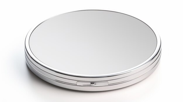 Photo compact mirror isolated on white background