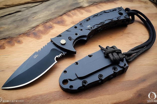 Compact Neck Knife with Kydex Sheath and Fire Starter