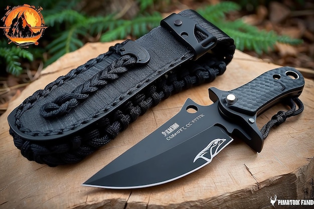 Compact Neck Knife with Kydex Sheath and Fire Starter