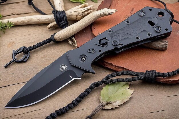 Compact Neck Knife with Kydex Sheath and Fire Starter