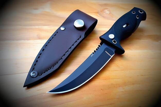 Photo compact neck knife with kydex sheath