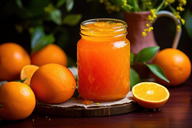 Compact Orange jam jar Natural organic Generate Ai