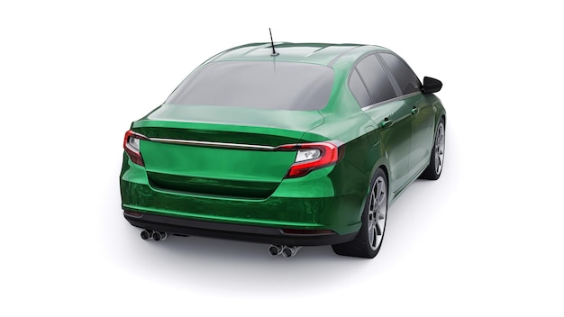 Compact Sports car Family Sedan 3d illustration.