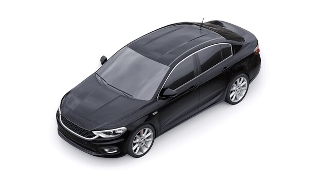 Compact Sports car Family Sedan 3d illustration.