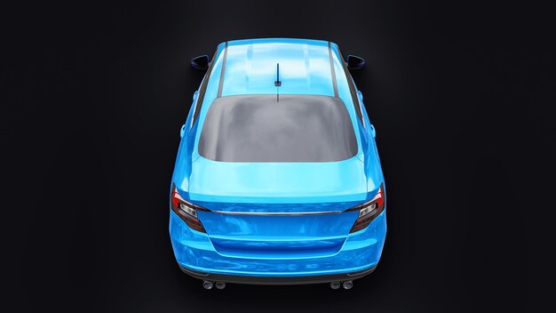 Compact Sports car Family Sedan 3d illustration.