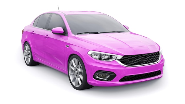 Compact Sports car Family Sedan 3d illustration.