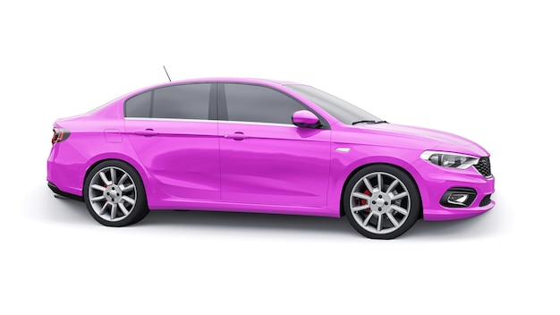 Compact Sports car Family Sedan 3d illustration.