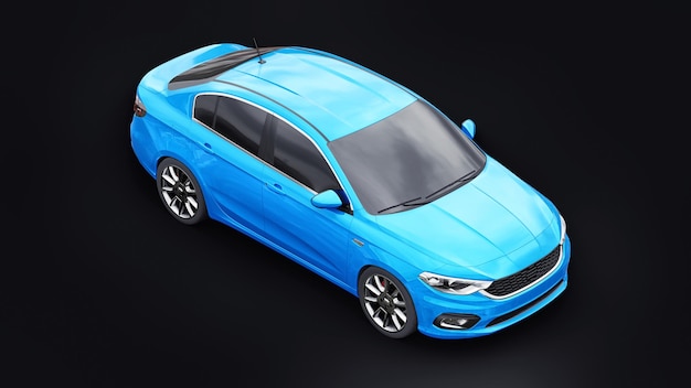 Photo compact sports car family sedan 3d illustration