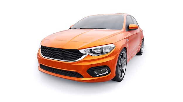 Compact Sports car Family Sedan 3d illustration