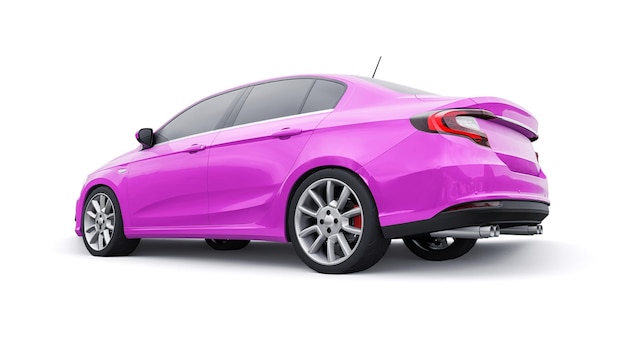 Compact Sports car Family Sedan 3d illustration